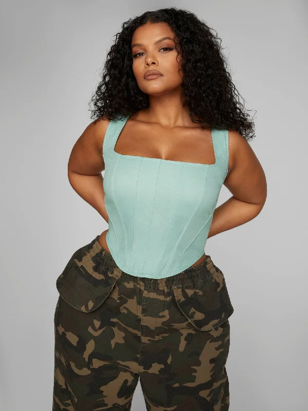 women's tops for those who appreciate subtle and muted tonesBelina Corset Style Tank Top - Leslie Sidora x FTF