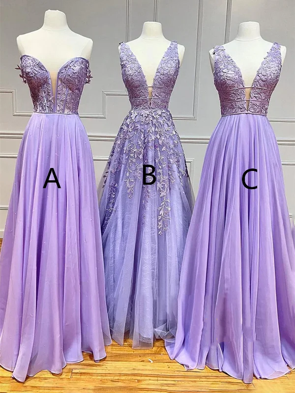 stylish party dressesV Neck Lilac Lace Long Prom Dresses, Off Shoulder Lilac Formal Dresses, Lilac Lace Evening Dresses SP2377