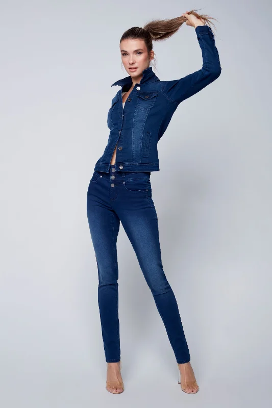 women's denim jeans with pocketsMIA - Mid Rise Skinny - Tinted Dark Indigo Rinse