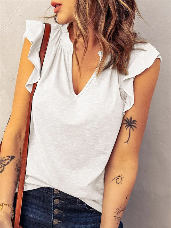 women's tops for those who refuse to compromise on styleJuliaFashion - 2024 Women Solid Color T Shirt Street Casual Loose Cotton Tank Top