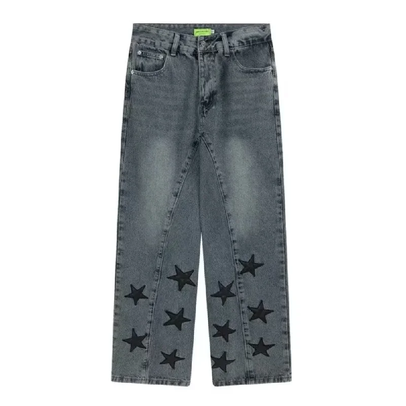 women's denim jeans for everyday wearVintage Loose Star Graphic Jeans