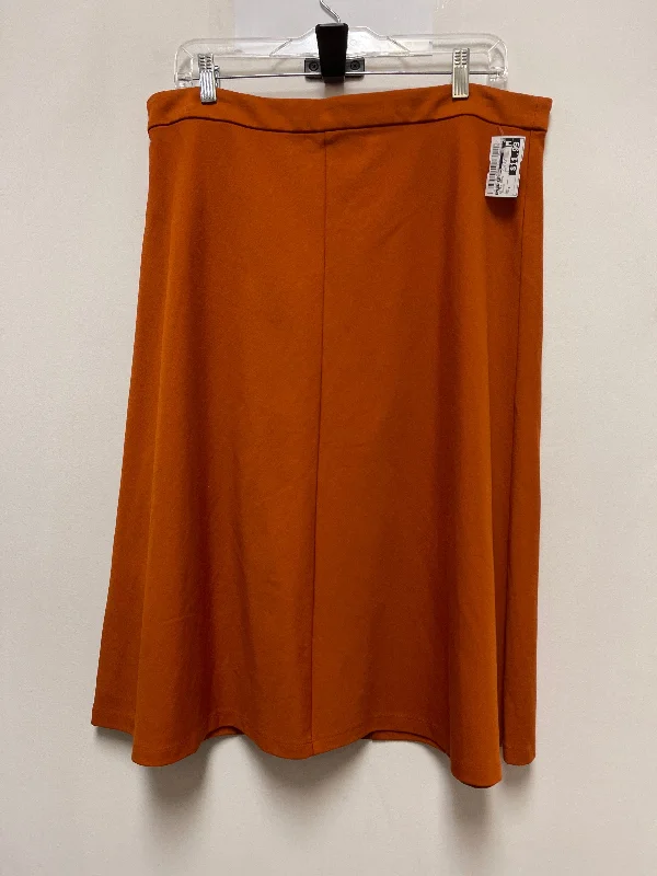 women's floral pleated skirtsSkirt Midi By Liz Claiborne In Orange, Size: L