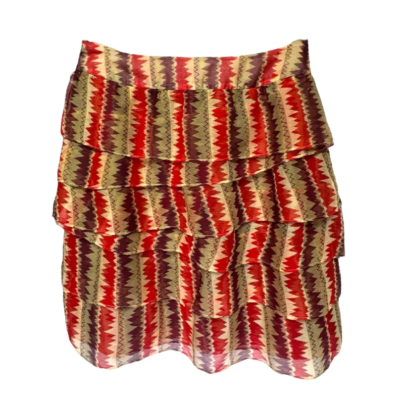 women's everyday casual skirtsTerawatt Ruffle Mini Skirt By Anna Sui for Anthropologie In Multi-colored, Size: 2