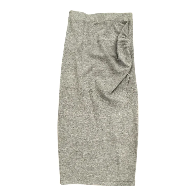 women's casual high-slit skirtsSkirt Midi By Express In Grey, Size: M