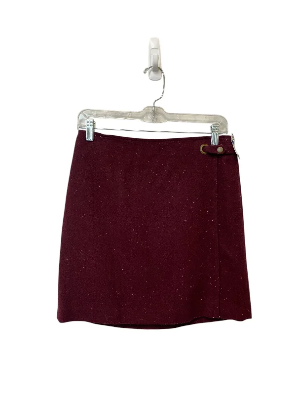 women's cool work skirtsSkirt Midi By Banana Republic In Maroon, Size: 4