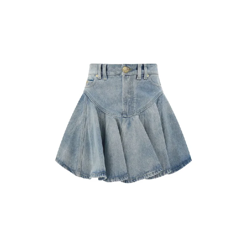 women's figure-flattering business skirtsBalmain blue Mini Women's Skirt