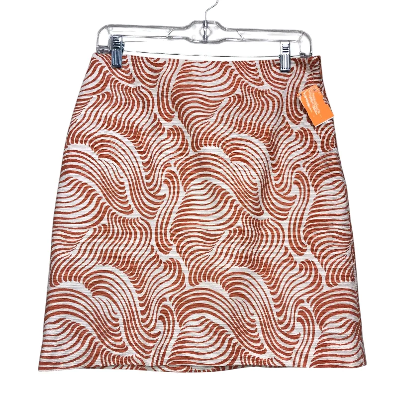 women's flowy skirtsSkirt Mini & Short By Ann Taylor In Orange & White, Size:4