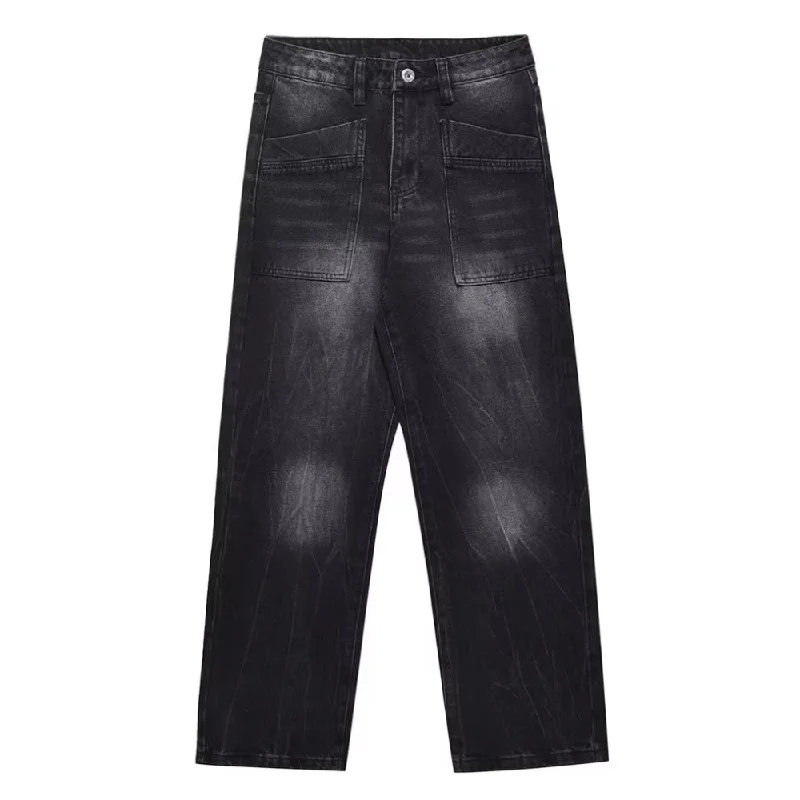 women's denim jeans for a glamorous eveningHip Hop Black Wash Jeans