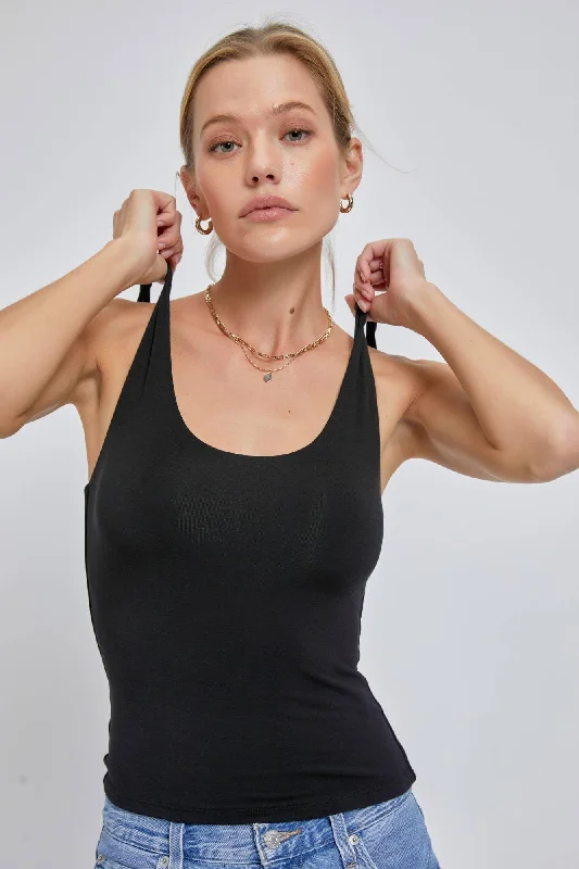 women's tops for those who want to add a personal touch to their wardrobe with unique and one-of-a-kind piecesBasic Scoop Neck Tank