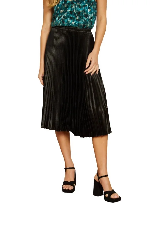 women's formal skirtsMia Shiny Woven Skirt In Black