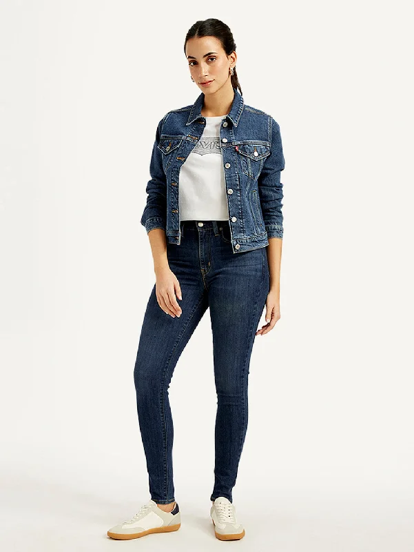 women's denim jeans with embroidery on pocketsWomen's High Rise 721 Skinny Indigo Jeans