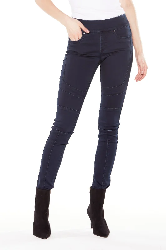 women's denim jeans for plus-size womenOLIVIAX - Pull-On Jeggings - Dark Indigo Rinse