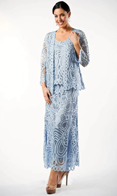 women's tops for those who want to add a touch of elegance and sophistication to their everyday wearSoulmates D7051 - Three Piece Paisley Jacket Tank And Skirt Set