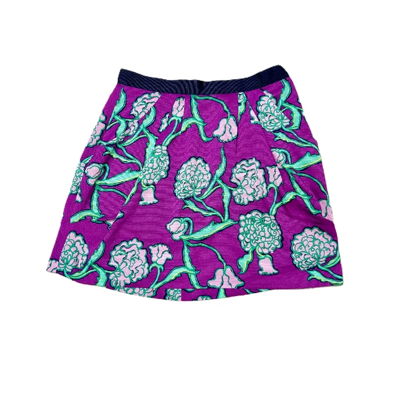 women's woven skirtsSkirt Designer By Lilly Pulitzer In Green & Purple, Size: 8