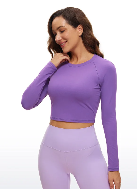 women's tops for layeringBrushed Long Sleeve Cropped High Neck