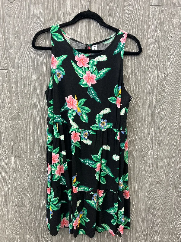 floral lace midi dressesDress Casual Midi By Old Navy In Black & Green, Size: M