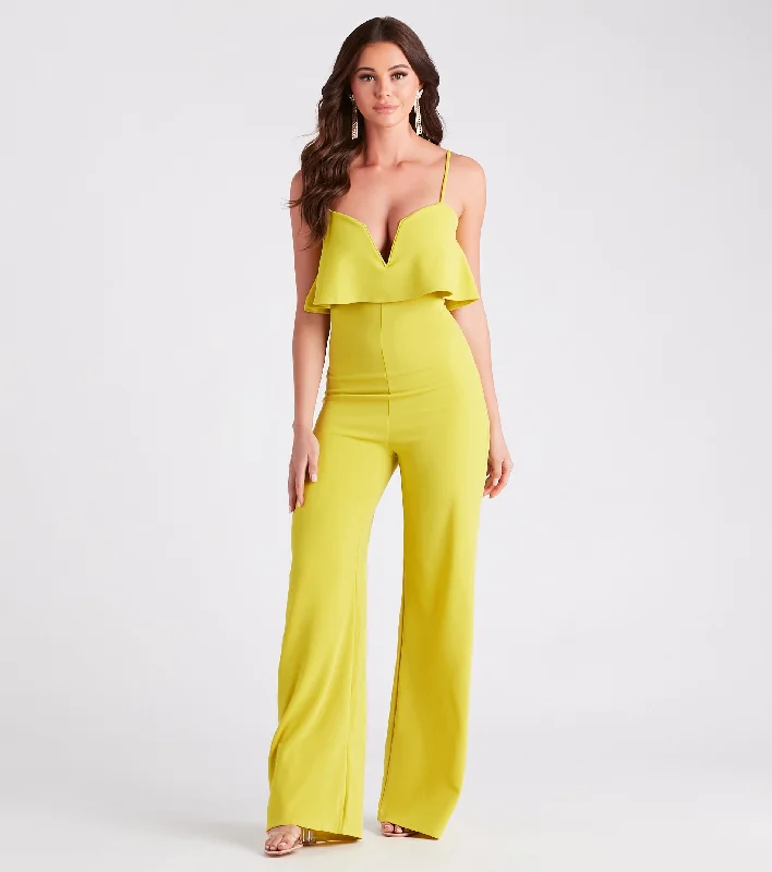 women's jumpsuits for stylish and functional fashionShake Things Up Ruffled Wide-Leg Jumpsuit