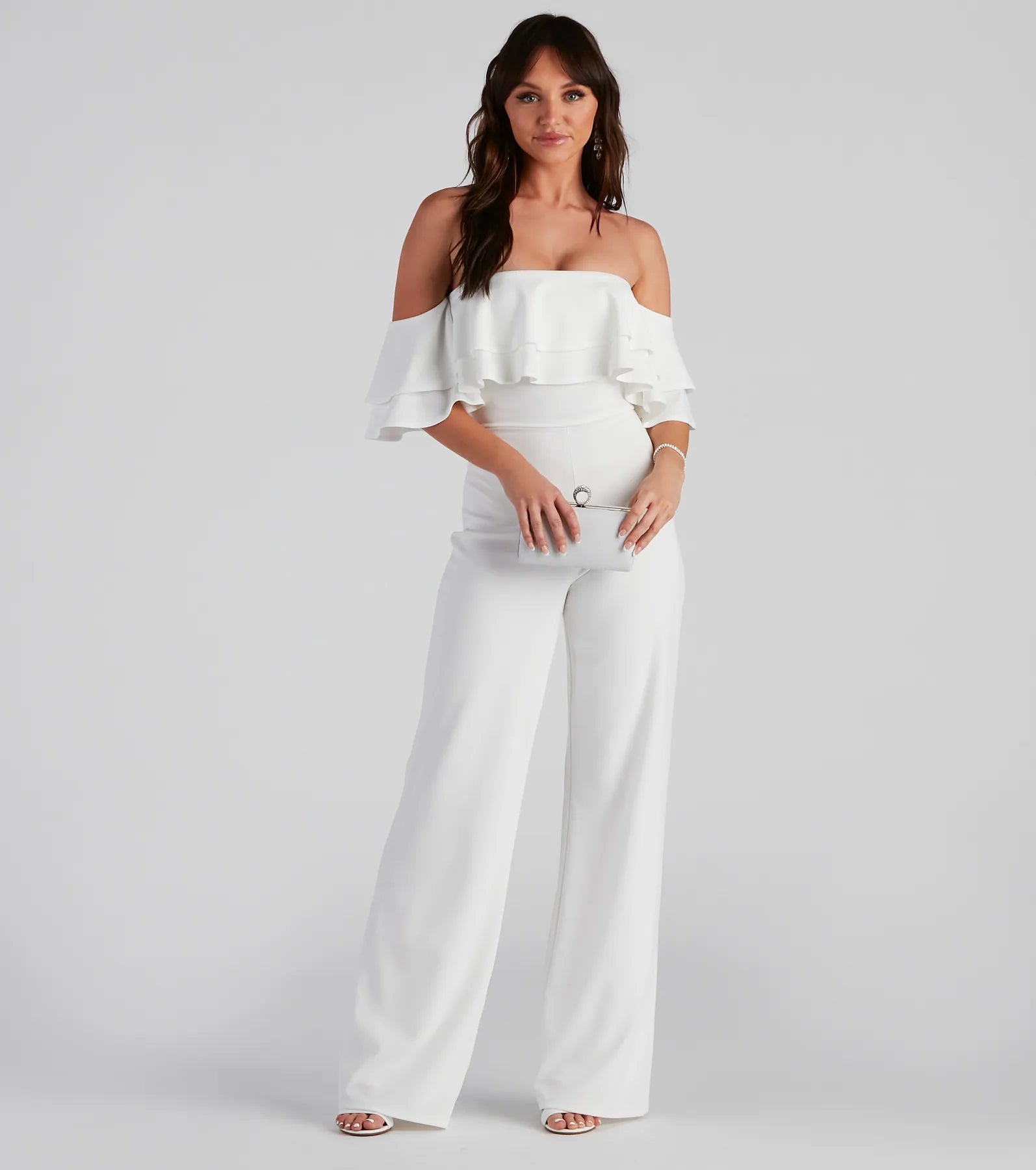 women's jumpsuits with short sleevesIconic Elegance Off The Shoulder Jumpsuit