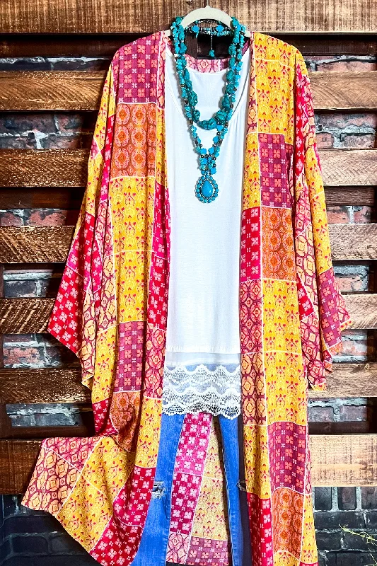 maxi dresses for mother of the groomPARADISE COAST ESCAPE BOHO MAXI KIMONO IN MULTI-COLOR