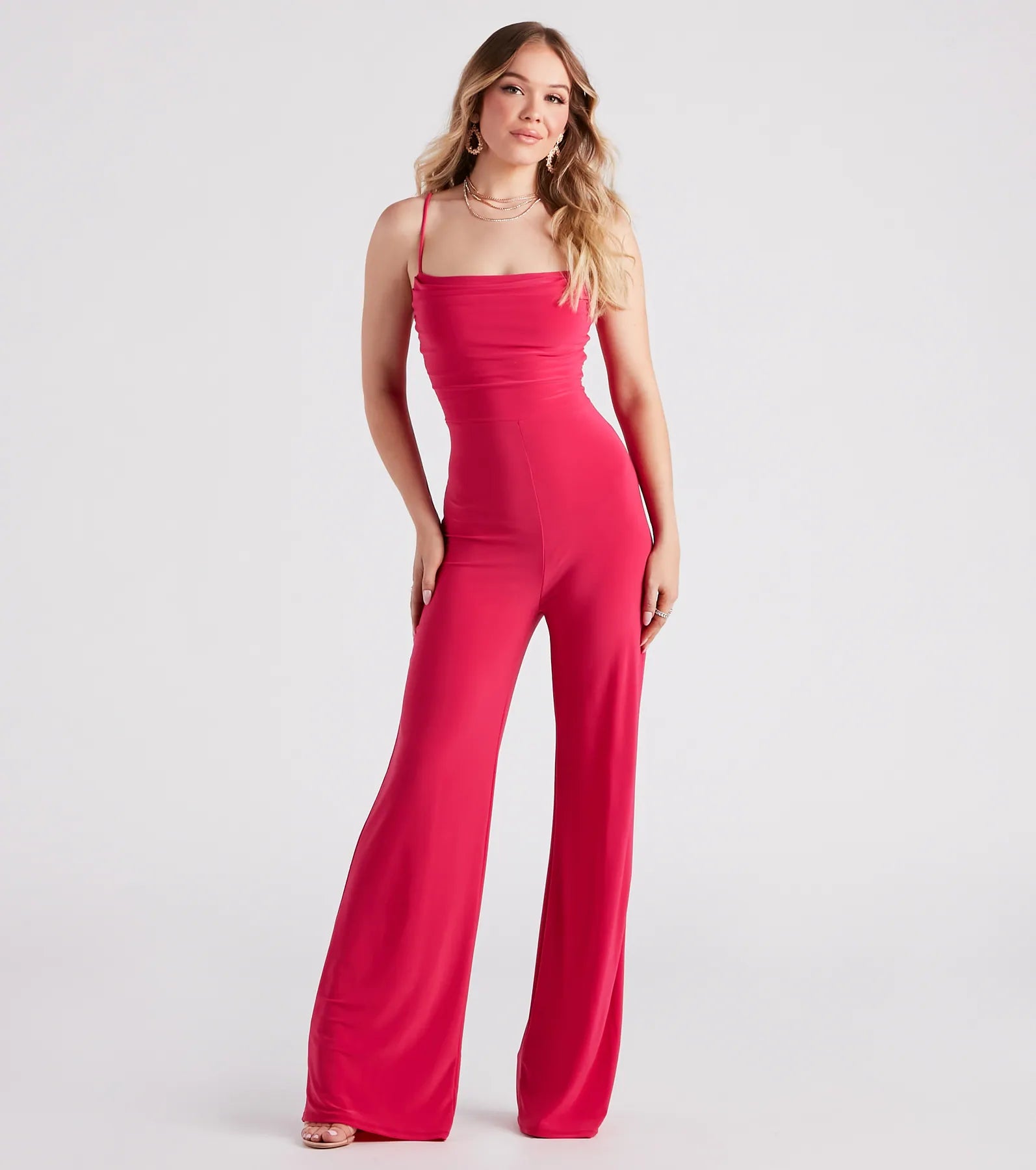 women's jumpsuits made of cottonDressy And Chic Wide-Leg Jumpsuit