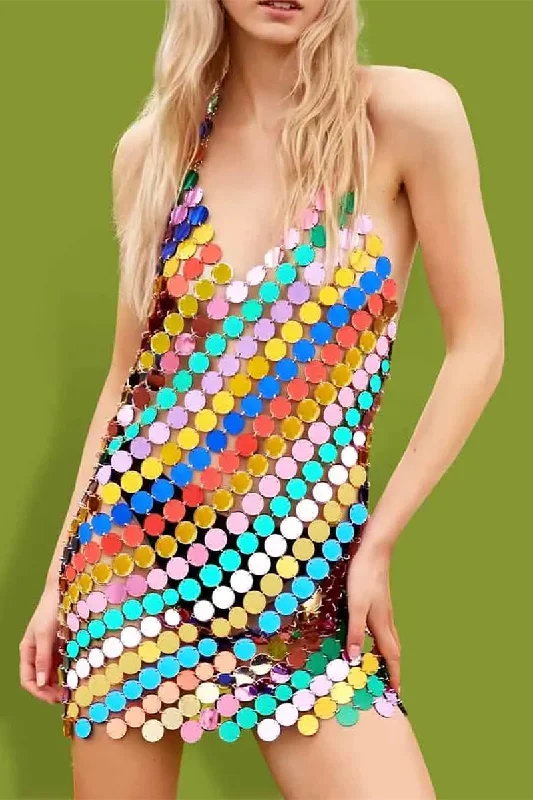 colorful and playful Mimi dresses for a pop of personalityRainbow Sequin Mini Dress - Rainbow Sparkle Dress