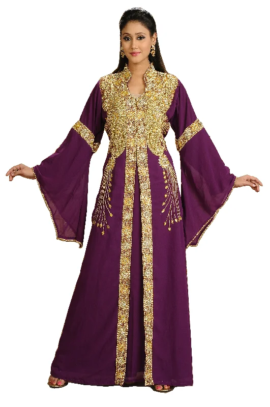 maxi dresses with empire waistsJellabiya Maxi with Golden Embroidery