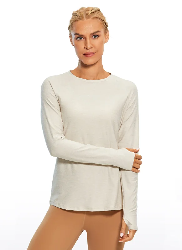 women's tops for smart casual looksSoft Heather Long Sleeves Thumbholes