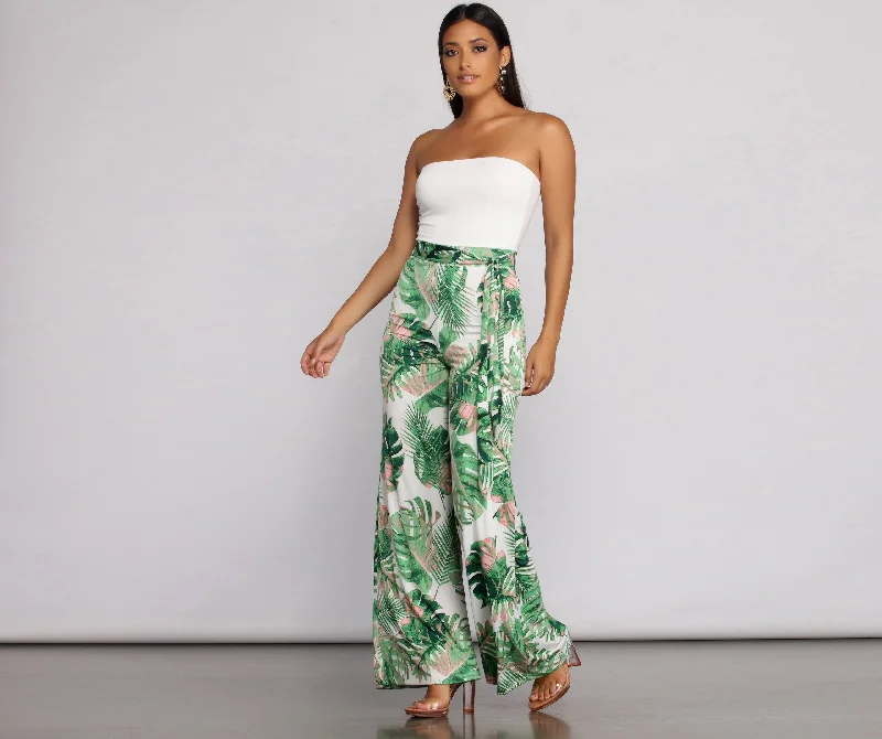 women's jumpsuits for cozy daysTrip To The Tropics Strapless Jumpsuit