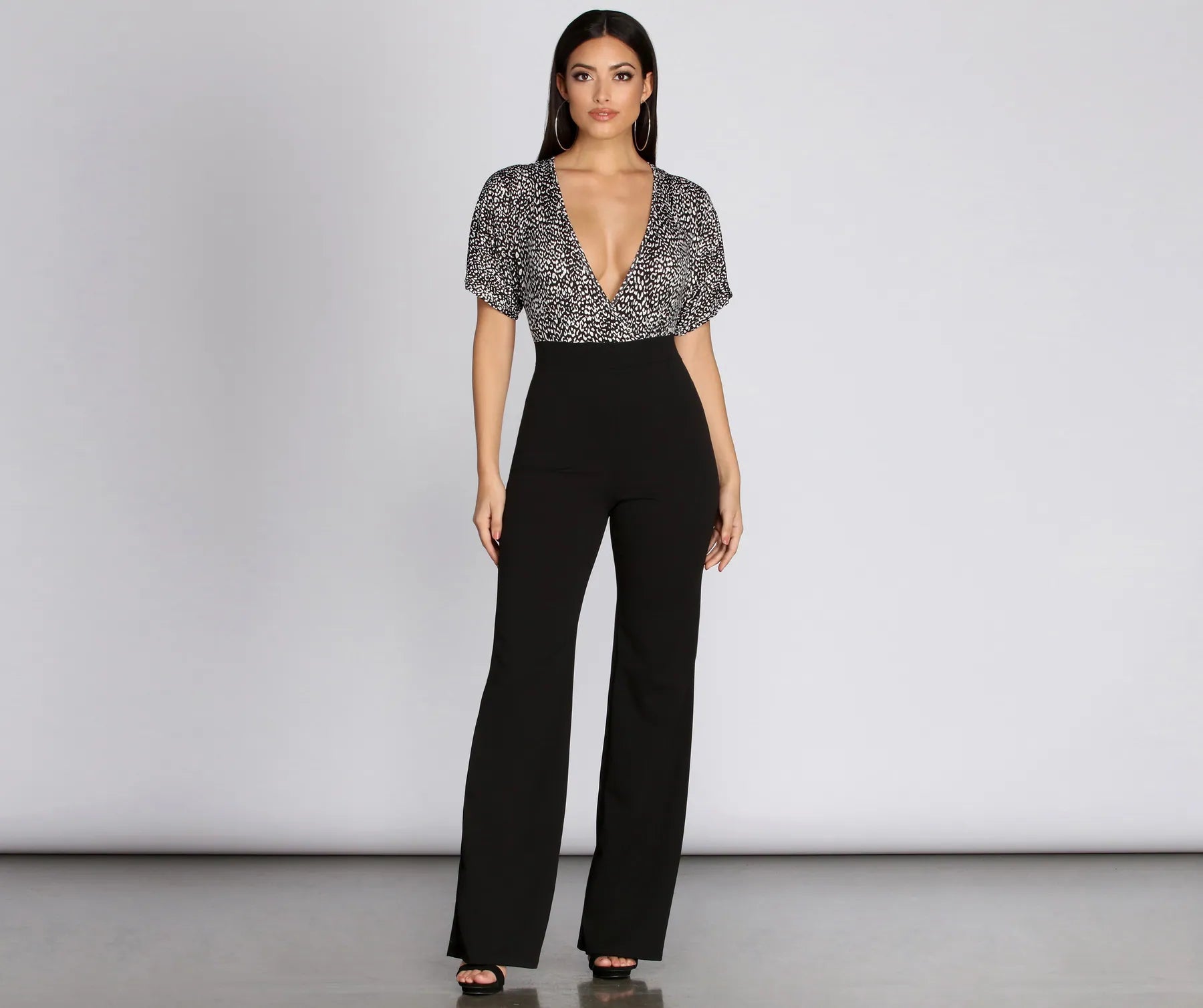 women's jumpsuits for winterSpotted Leopard Top Jumpsuit