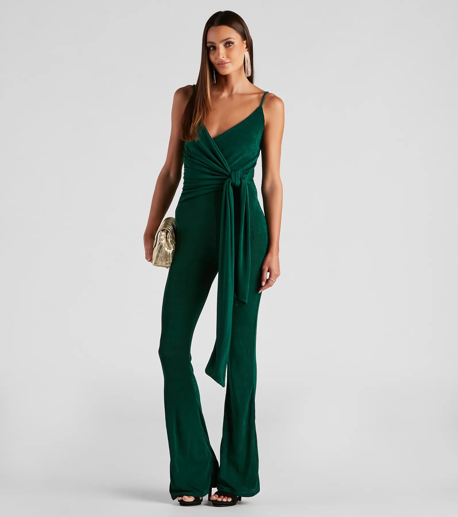 women's jumpsuits for summerTied In Knots Surplice Jumpsuit