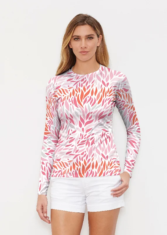 women's tops with cinched waistsHotsy Totsy Pink (8145) ~ Long Sleeve Rash Guard