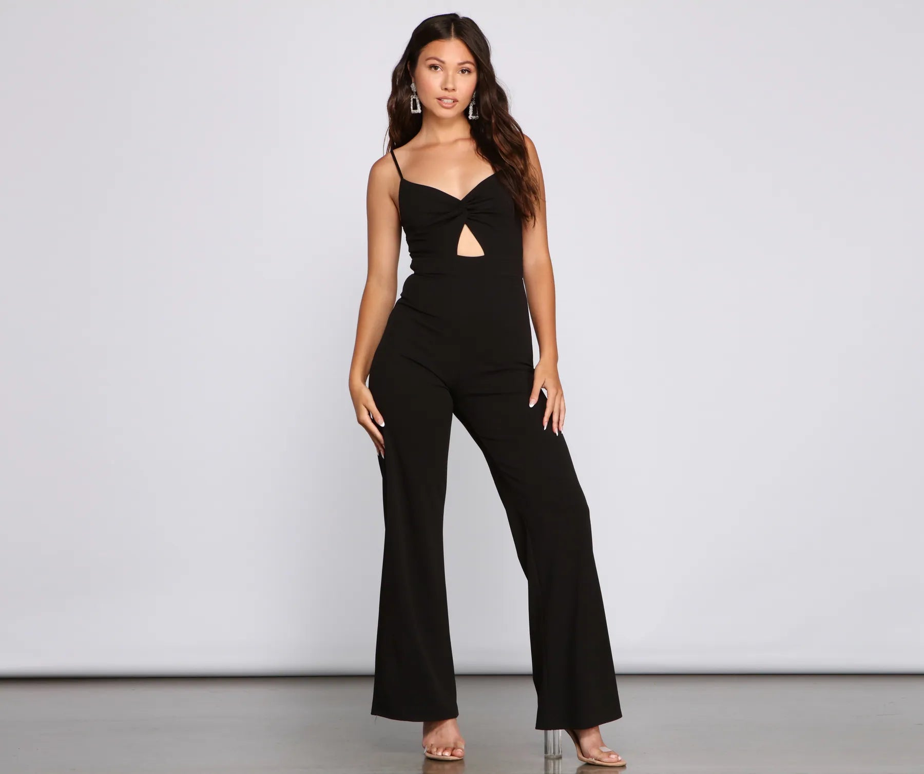 women's jumpsuits with lace detailsKey To Style Cutout Jumpsuit