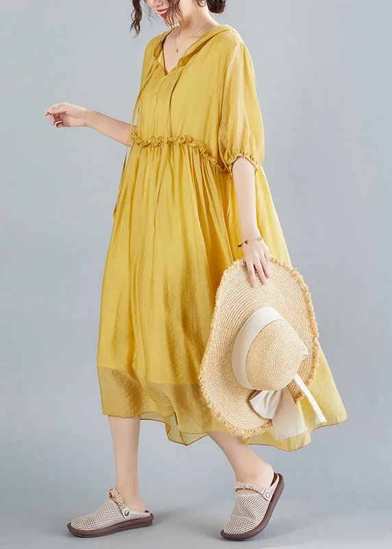 maxi dresses for destination weddingsBohemian Yellow V Neck Patchwork Solid Maxi Dress Summer