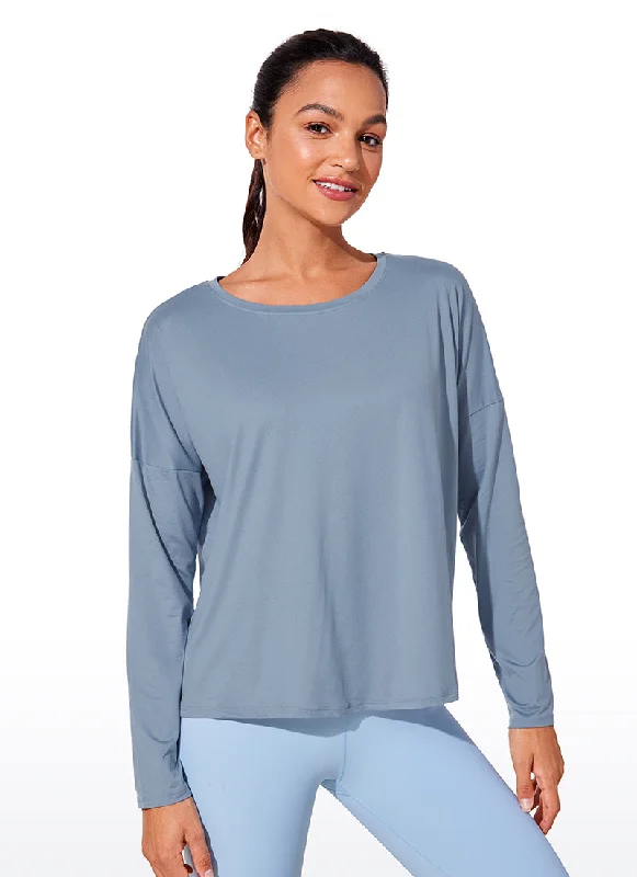 women's tops for gala dinnersUPF 50+ Lightweight Heather Cropped Long Sleeves