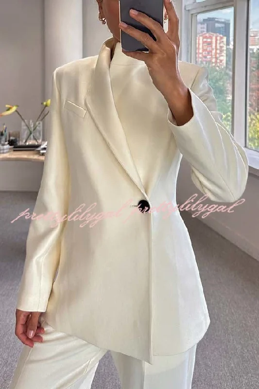 women's tops for those who want to make a fashion statementFashionable Leader One Button Stand Collar Long Sleeve Blazer Jacket