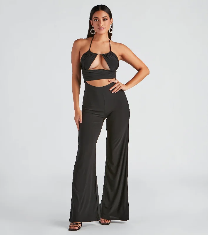 women's jumpsuits with belt loopsHead Over Heels Cutout Jumpsuit