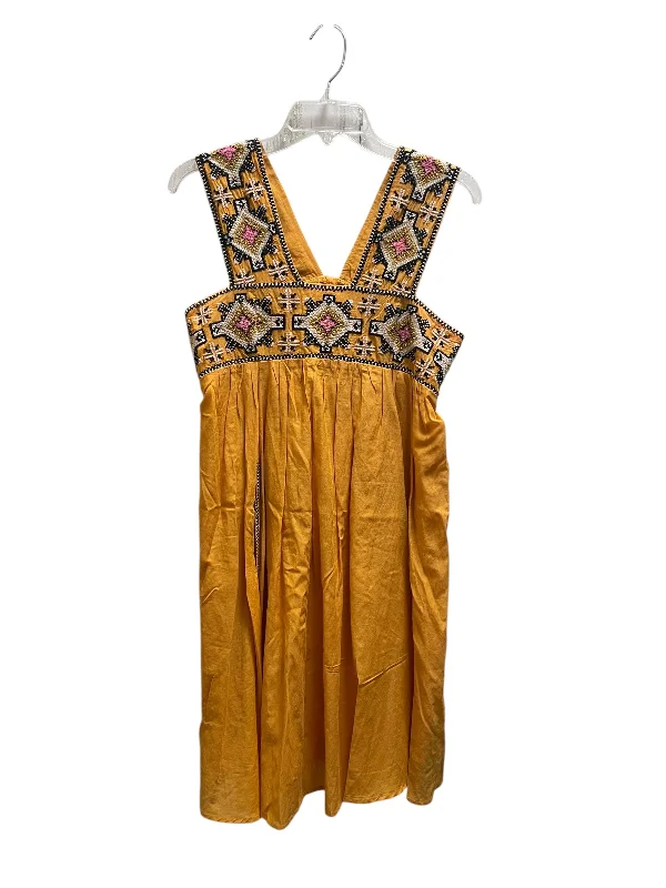 midi dresses with frillsDress Casual Midi By Anthropologie In Orange, Size: Xs