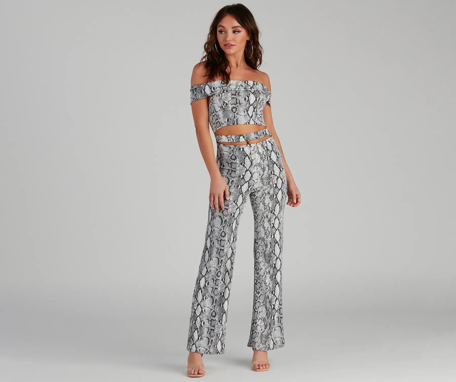 women's jumpsuits for sustainable fashionMajor Impression Cutout Snake Jumpsuit