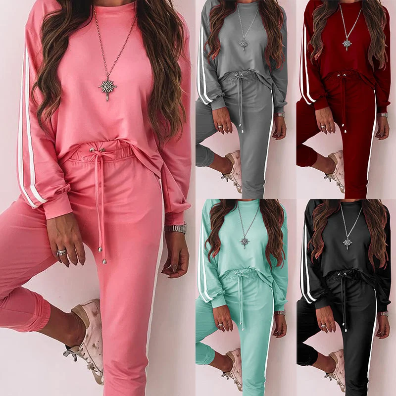 women's tops for those who value both quality and affordabilityFashionable Casual Patchwork Track Suit Uniform Fall Long Sleeve Outfit Button Closure Short Coat Pant Women 2 Piece Workout Set