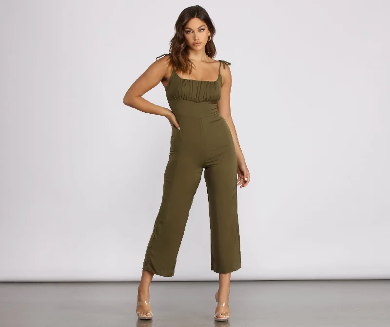 women's jumpsuits for versatile stylingSpaghetti Strap Wide Leg Jumpsuit