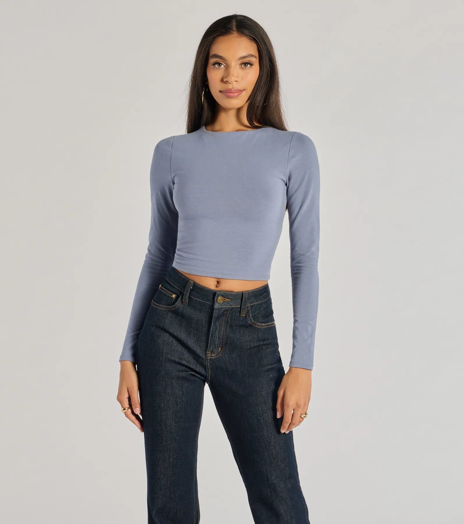 women's tops for those who want to add a touch of elegance and sophistication to their everyday wearElevated Staple Open Back Long Sleeve Top