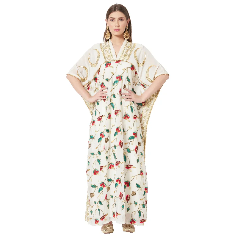 maxi dresses under $100Moroccan Dress in Embroidered Fabric Maxi Gown