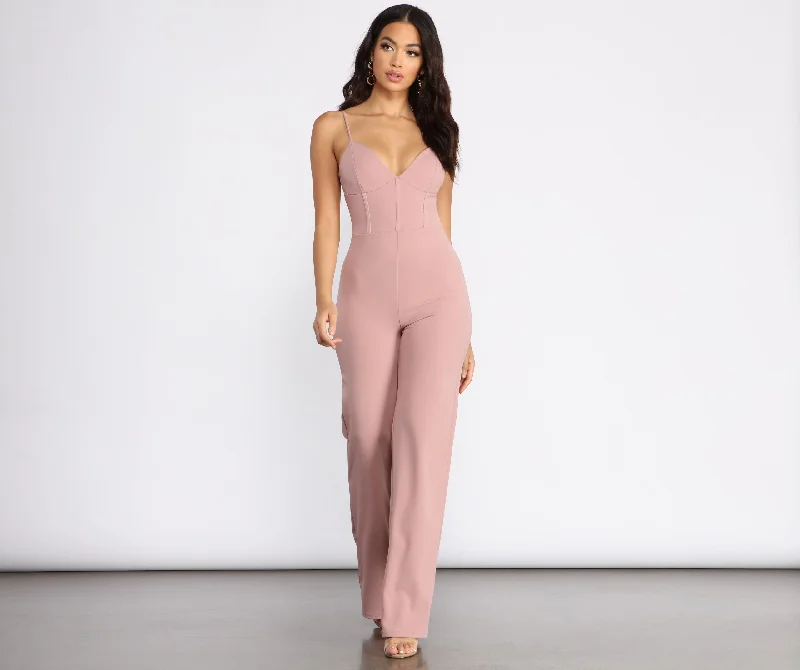 women's glam jumpsuitsMade You Look Corset Detail Jumpsuit