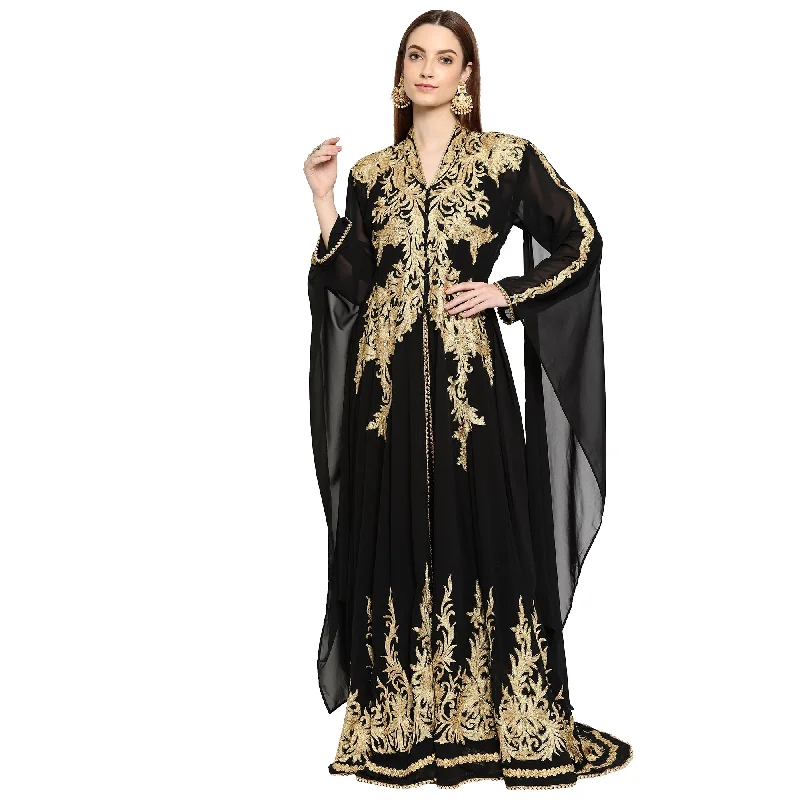 maxi dresses for breastfeeding mothersTraditional Abaya Embroidered Maxi