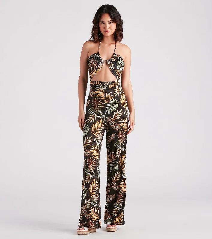 women's jumpsuits with buttonsMojito Please Tropical Halter Jumpsuit