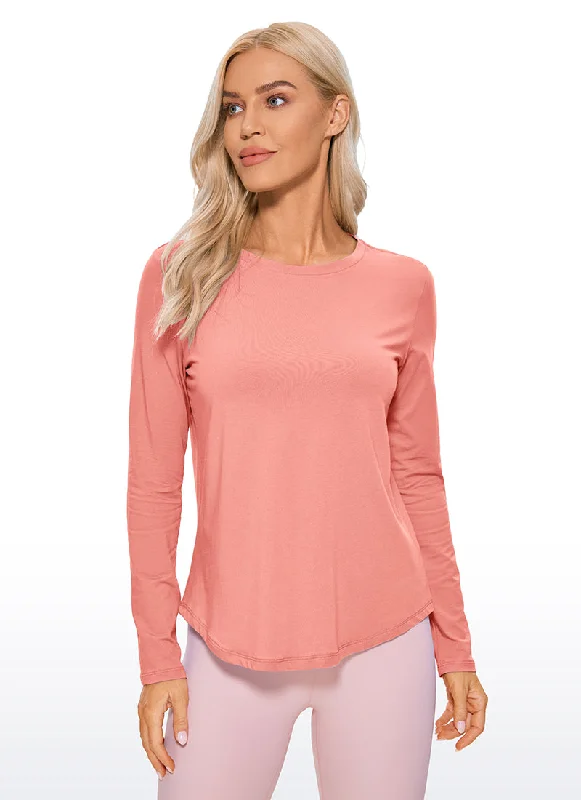 women's tops for relaxed weekendsPima Cotton Workout Long Sleeve