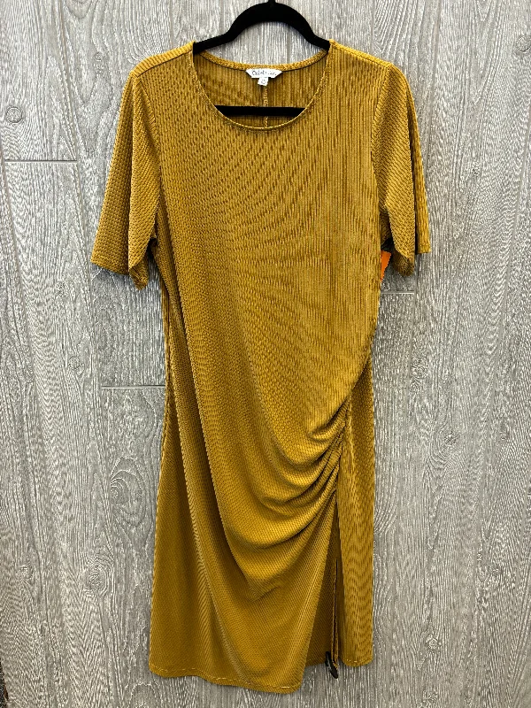 midi dresses with pockets and sleevesDress Casual Midi By Ophelia Roe In Yellow, Size: Xl