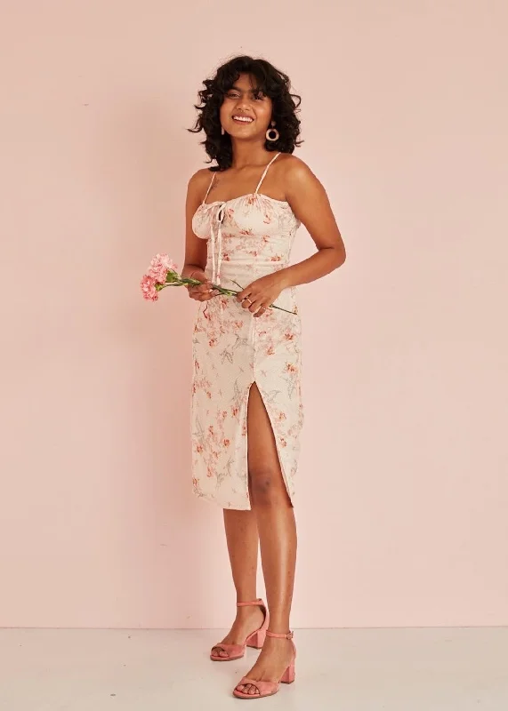 midi fit-and-flare dressesDani Floral Chiffon Midi Dress