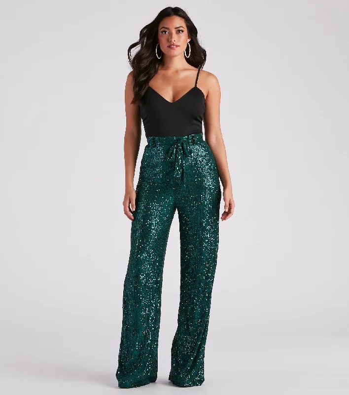 women's jumpsuits with round necksStep Up The Sparkle Sequin Jumpsuit