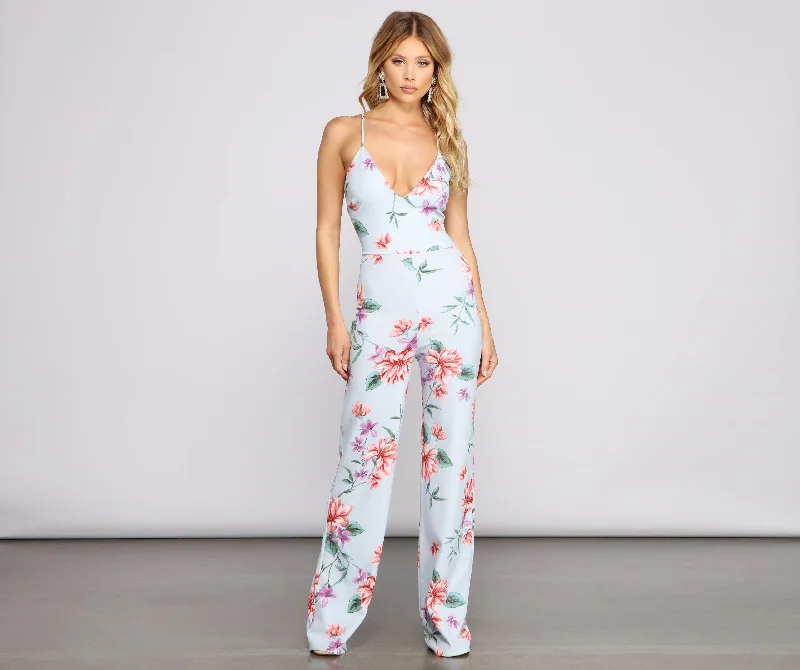 women's jumpsuits for everyday wearBloom With Beauty Floral Jumpsuit